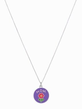 Enamel Mom Pendant Necklace on 925 Sterling Silver Chain  NWOT